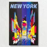 Times Square Lights - Vibrant Retro Geometry New York Poster - Image 7