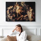 Titania and Bottom by Henry Fuseli - single-panel canvas displayed above a sofa