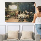 Toast to the Heir Presumptive by Adrien Moreau - single-panel canvas shown with a person for scale