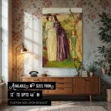 Too Late by William Lindsay Windus - Family Scene in Purple and Beige Field canvas wall art