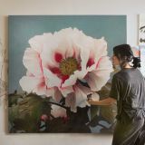 Tree Peony, hand–colored collotype from Some Japanese Flowers (1896) by Kazumasa Ogawa — room mockup view 3