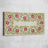 Turkish Pillow Floral Embroidery Pattern by William Morris — single-panel canvas shown on a pale studio wall