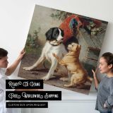 Two dogs by a kennel by Conradijn Cunaeus (1828–1895) — room mockup view 4