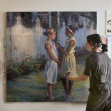 Two Girls on a Woodland Path by Daniel Gerhartz — room mockup view 3