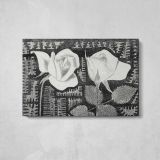 Two Roses by Samuel Jessurun de Mesquita - single-panel canvas displayed above a console table