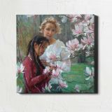 Two Women beneath Magnolia Blossoms by Daniel Gerhartz — room mockup view 1