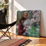 Two Women beneath Magnolia Blossoms by Daniel Gerhartz — room mockup view 2