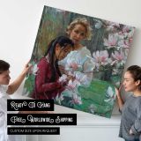 Two Women beneath Magnolia Blossoms by Daniel Gerhartz — room mockup view 4