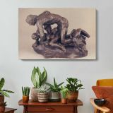 Ugolino by Auguste Rodin - single-panel canvas displayed above a console table