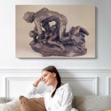 Ugolino by Auguste Rodin - single-panel canvas displayed above a sofa