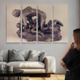 Ugolino by Auguste Rodin - multi-panel canvas displayed above a sofa