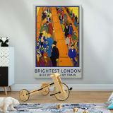 Underground 1924 - Colorful Vintage Train Ad By Horace Taylor canvas wall art - Image 2