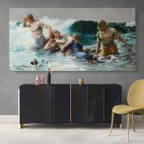 Undertow by Winslow Homer — single-panel canvas above a sideboard