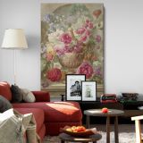 Vase with Flowers - Dutch Baroque Still Life in Urn By Pieter van Loo canvas wall art