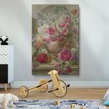 Vase with Flowers - Dutch Baroque Still Life in Urn By Pieter van Loo canvas wall art - Image 2