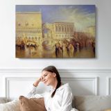 Venice, the Bridge of Sighs by Joseph Mallord William Turner - single-panel canvas displayed above a sofa