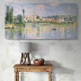 Vetheuil in Summer by Claude Monet — single-panel canvas above a console table