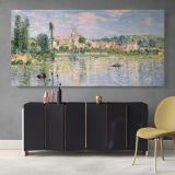 Vetheuil in Summer by Claude Monet — single-panel canvas above a sideboard
