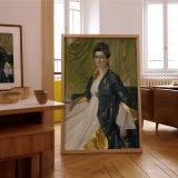 Victorian Woman by William Blake Richmond - Navy and Gold Robe in Green Drapery canvas wall art - Image 7