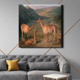 Vicunas (1831) painting Jacques–Laurent Agasse — room mockup view 21