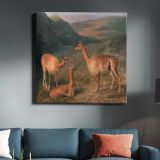 Vicunas (1831) painting Jacques–Laurent Agasse — room mockup view 3