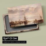 View of Dordrecht by Aelbert Cuyp - canvas rear frame and hanging hardware