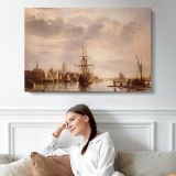 View of Dordrecht by Aelbert Cuyp - single-panel canvas displayed above a sofa