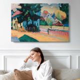 View of Murnau by Vasily Kandinsky - single-panel canvas displayed above a sofa