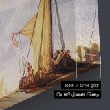 View of the Maas at Dordrecht by Aelbert Cuyp - canvas surface and wrapped edge detail
