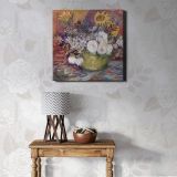 Vincent van Gogh's Bowl With Sunflowers Roses And Other Flowers (1886) — room mockup view 1