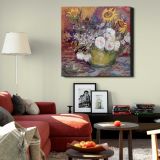 Vincent van Gogh's Bowl With Sunflowers Roses And Other Flowers (1886) — room mockup view 22
