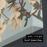 Vintage Japanese azaleas illustration wall art — room mockup view 5