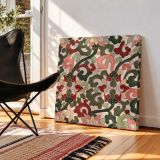 Vintage seamless pattern flower background, colorful oriental flower graphic — room mockup view 2