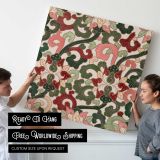 Vintage seamless pattern flower background, colorful oriental flower graphic — room mockup view 4