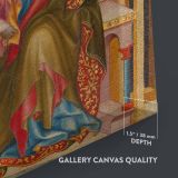 Virgin and Child Enthroned - Medieval Gold Halo Icon canvas wall art - Image 3