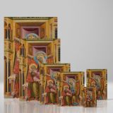 Virgin and Child Enthroned - Medieval Gold Halo Icon canvas wall art - Image 4
