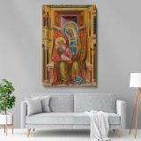Virgin and Child Enthroned - Medieval Gold Halo Icon canvas wall art - Image 5