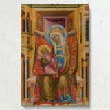 Virgin and Child Enthroned - Medieval Gold Halo Icon canvas wall art - Image 7