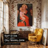 Virgin and Child - Jacopo Da Pontormo Draped Red and Green Scene canvas wall art - Image 3