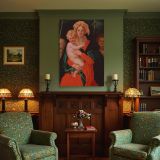 Virgin and Child - Jacopo Da Pontormo Draped Red and Green Scene canvas wall art - Image 4