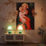 Virgin and Child - Jacopo Da Pontormo Draped Red and Green Scene canvas wall art - Image 5