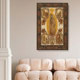 Virgin of Guadalupe - Religious Colonial Scene with Angels and Floral Frame canvas wall art - Image 2