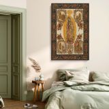Virgin of Guadalupe - Religious Colonial Scene with Angels and Floral Frame canvas wall art - Image 3