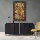 Virgin of Guadalupe - Religious Colonial Scene with Angels and Floral Frame canvas wall art - Image 4