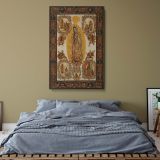 Virgin of Guadalupe - Religious Colonial Scene with Angels and Floral Frame canvas wall art - Image 5