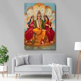 Vishnu on Shesha - With Lakshmi and Bhudevi in Ocean of Milk canvas wall art - Image 5
