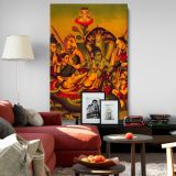 Vishnu Resting on Ananta - Cosmic Ocean and Celestial Beings By Unknown Indian Artist canvas wall art