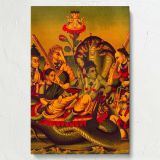 Vishnu Resting on Ananta - Cosmic Ocean and Celestial Beings By Unknown Indian Artist canvas wall art - Image 7