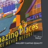 Visit Chicago - Retro Riverfront and Skyline Travel Poster - Image 3