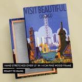 Visit Chicago - Retro Riverfront and Skyline Travel Poster - Image 6